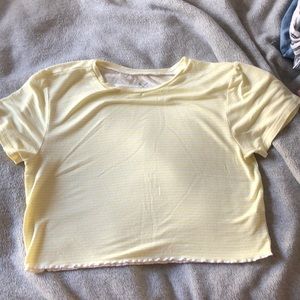 yellow striped crop top
